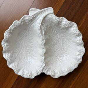 Vintage Shorter & Son Off White Cabbage Two Part Relish Dish